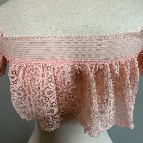NWT Victoria"s Secret Off The Shoulder Lace Bralette Bra Top Winter Rose Large - Picture 6 of 9